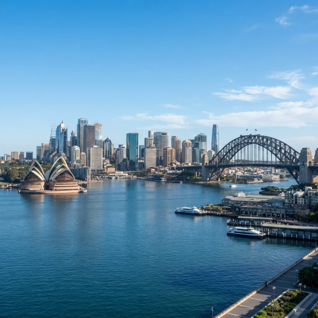 Sydney, Australia skyline and harbour on a clear day